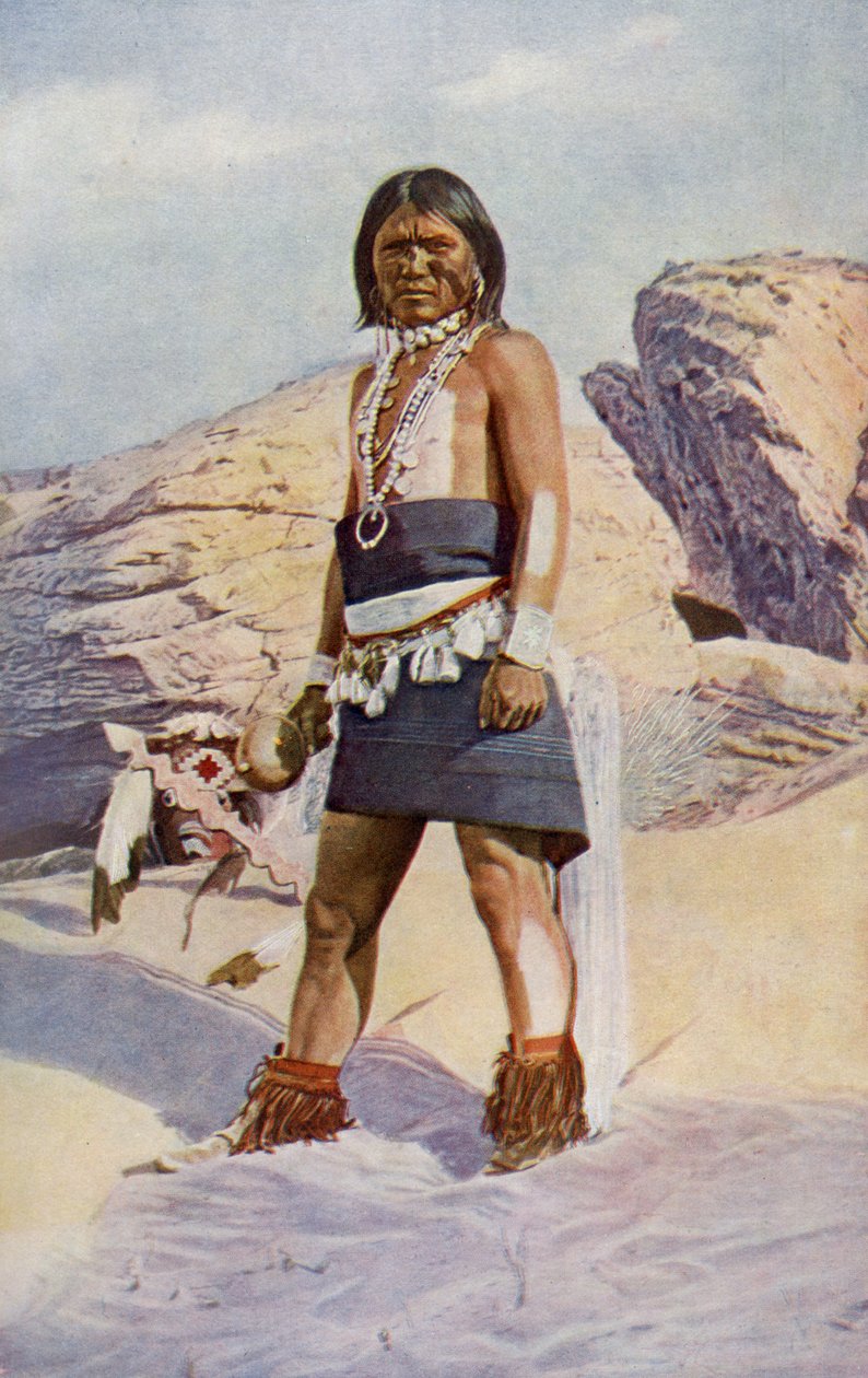 América do Norte. Um dançarino de cobra Hopi do Arizona. 1920 de Unknown