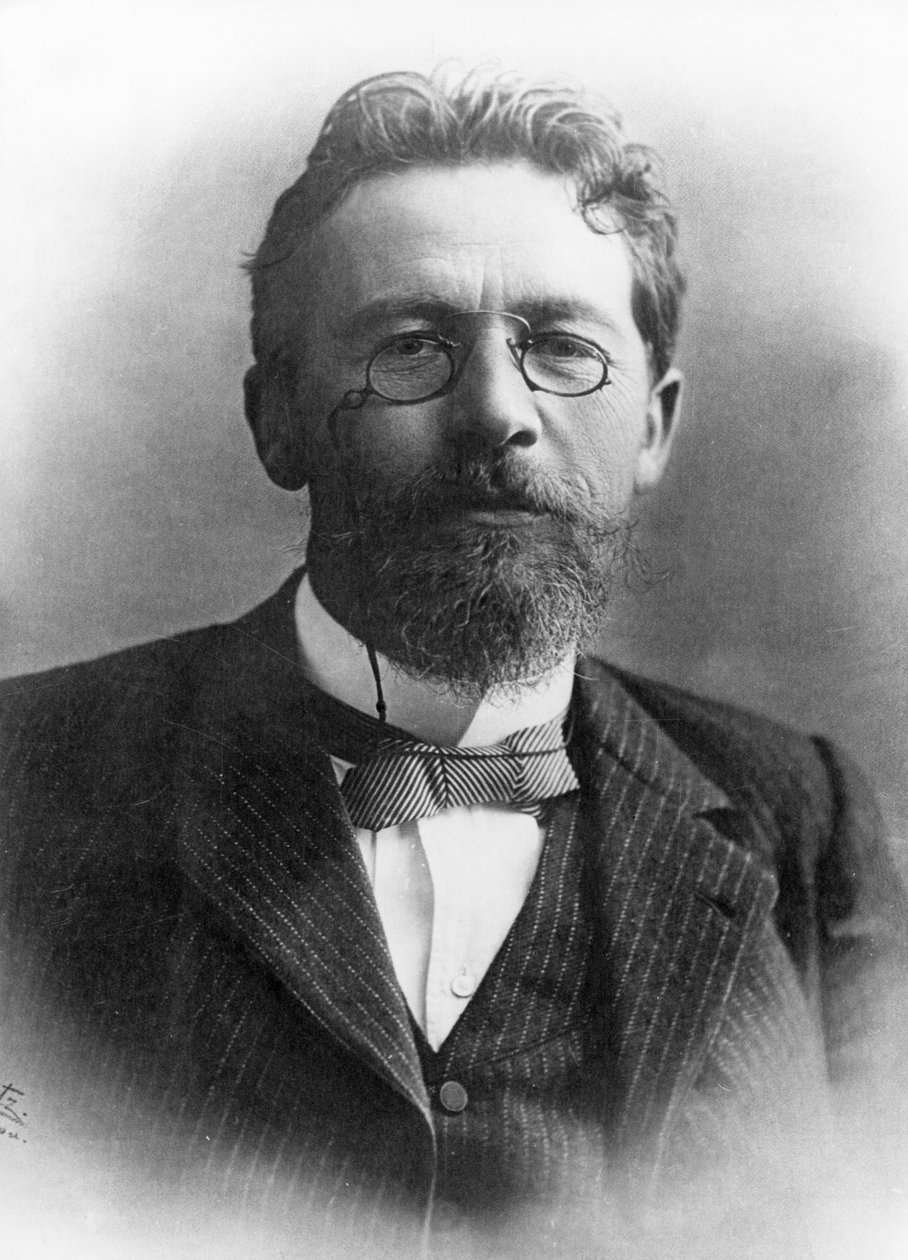 Retrato de Anton Chekhov, autor russo e dramaturgo, 1900. de Unknown