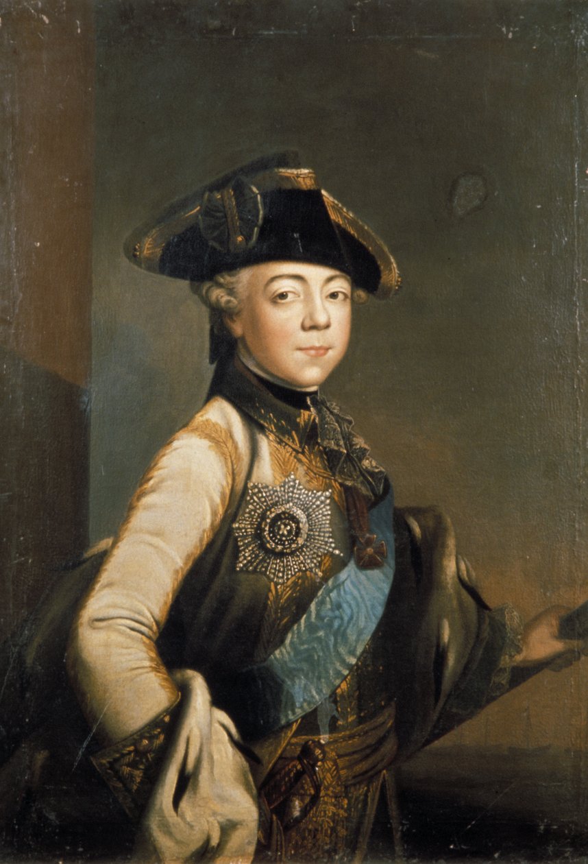 Retrato do czar Paul eu de Rússia por um artista anónimo. de Unknown