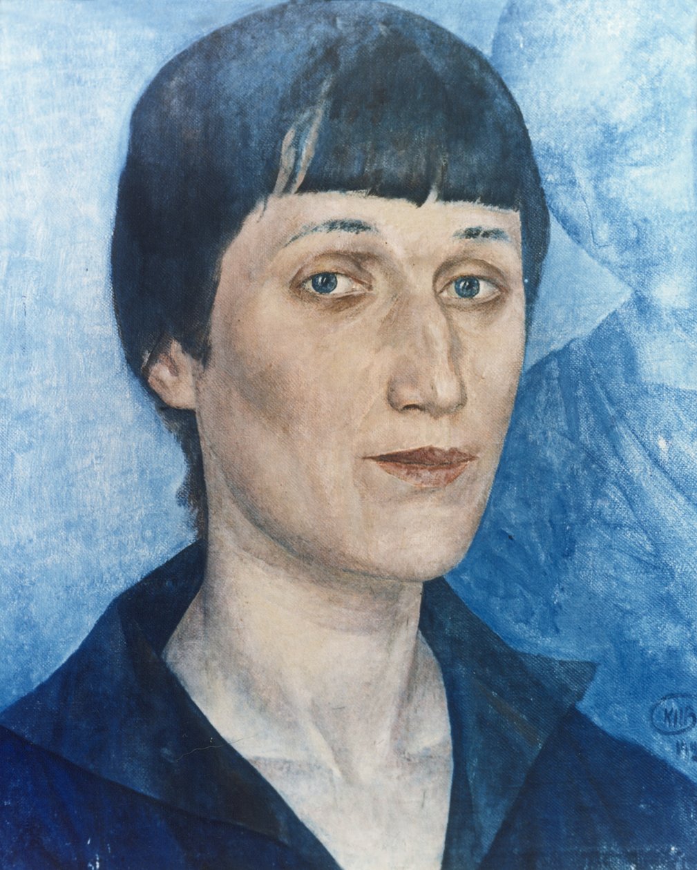 Retrato do poeta russo Anna Akhmatova (1888-1966) por Petrov-Vodkin, 1922. de Unknown