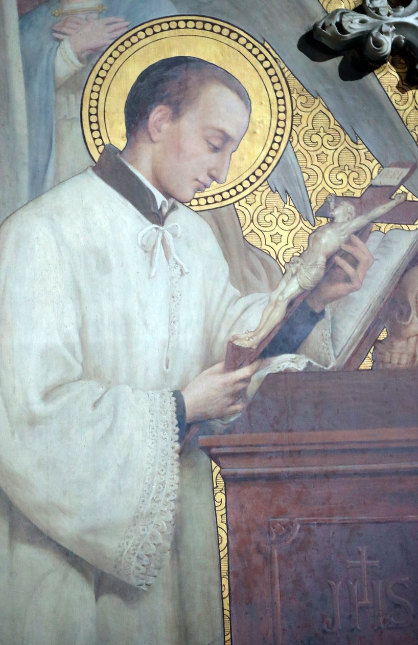 Igreja de Saint Nizier, Saint Aloysius de Gonzaga por Claudius Barrot (1845-1908), Lyon, França de Unknown