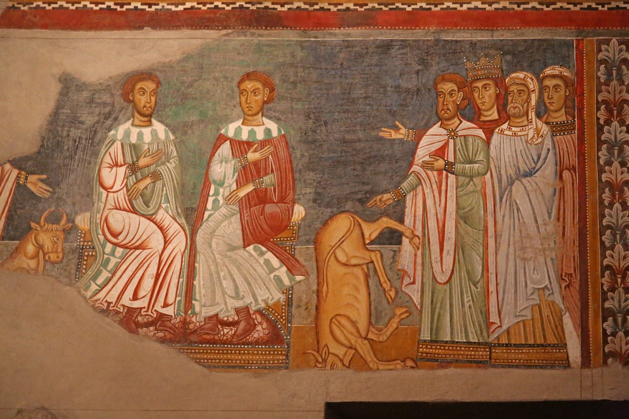 Cena da vida do imperador Constantino e St Sylvester de Unknown