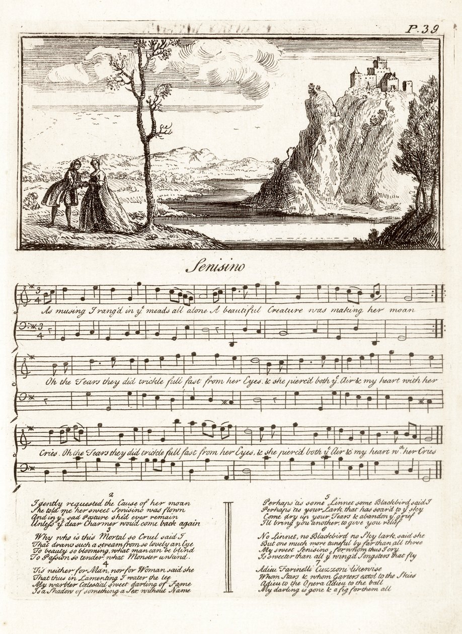 Senesino by Handel, gravura de Unknown