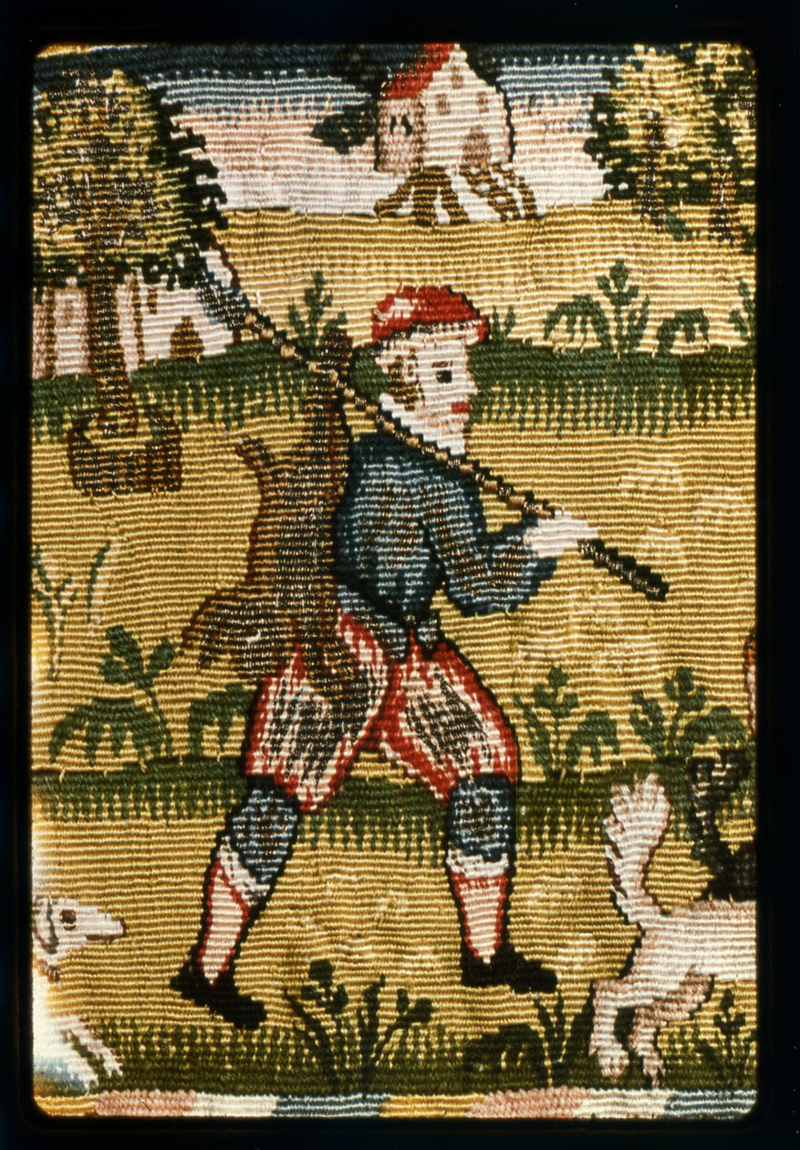 Valência de tapeçaria mostrando cenas de caça, inglês, Sheldon, início do século XVII de Unknown