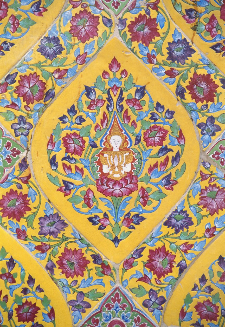 Tailandia, wat, rachabophit, templo budista, colorido, azulejo, detalhe de Unknown