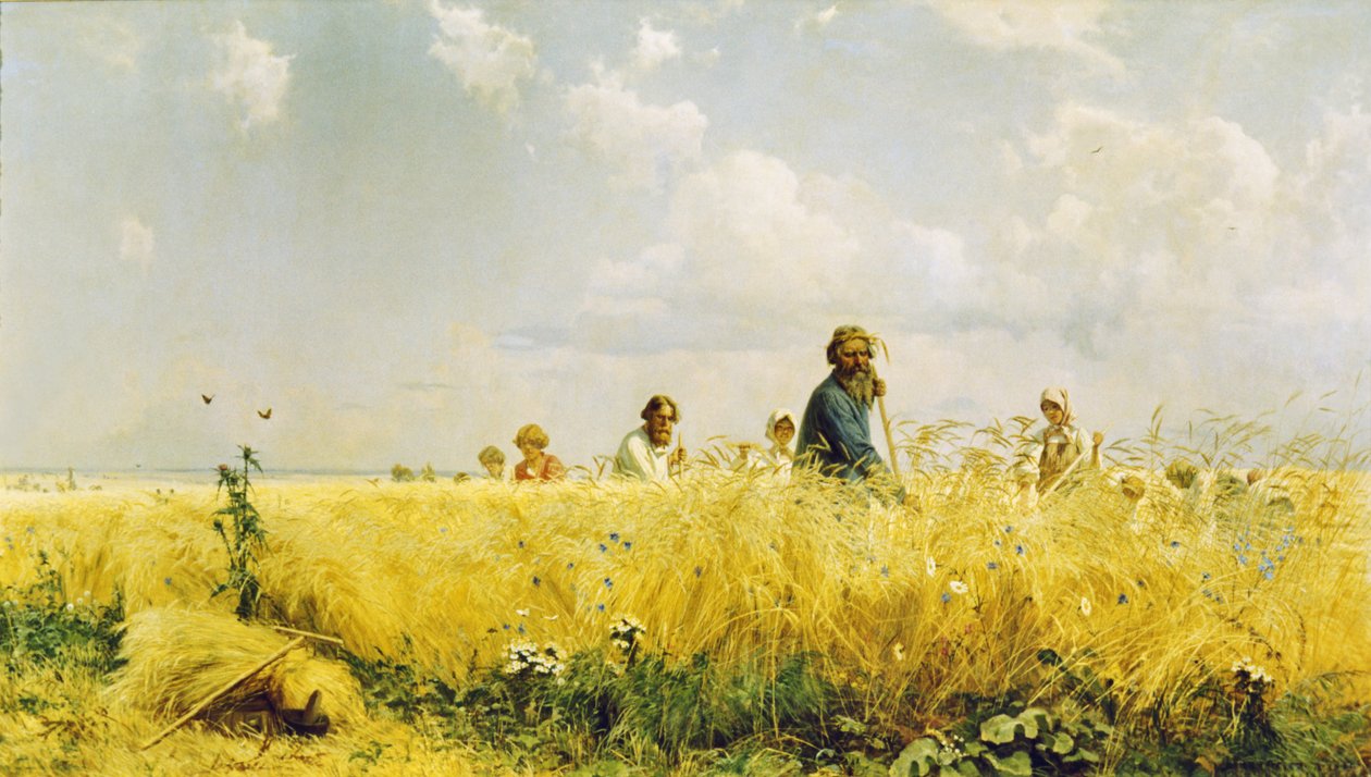 Os cortadores uma pintura dos servos por Grigory Miasoyedov, 1887. de Unknown