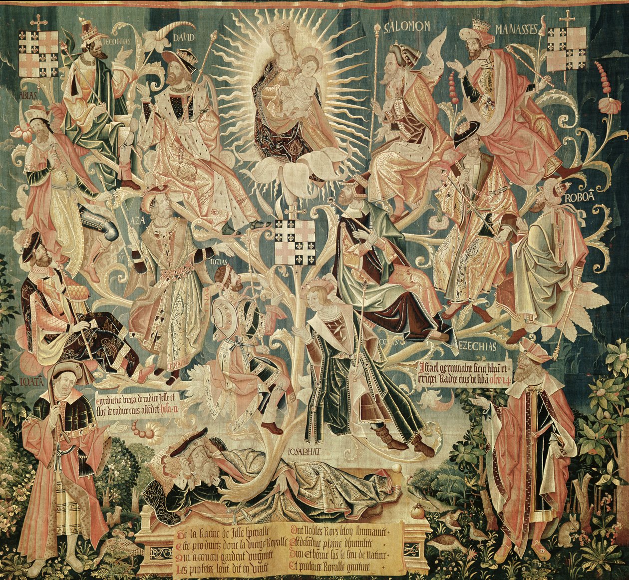 A Árvore de Jessé, cenas da Vida da Virgem, 1530 (ver também 61162-64) de Unknown