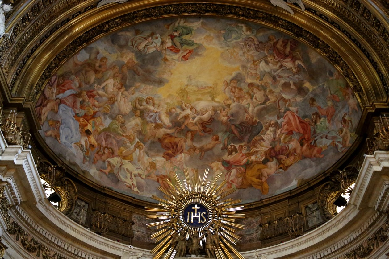 Vista da abside, pintada por Giacomo Barozzi de Vignola, século XVI, Igreja do Gesu, Roma de Unknown