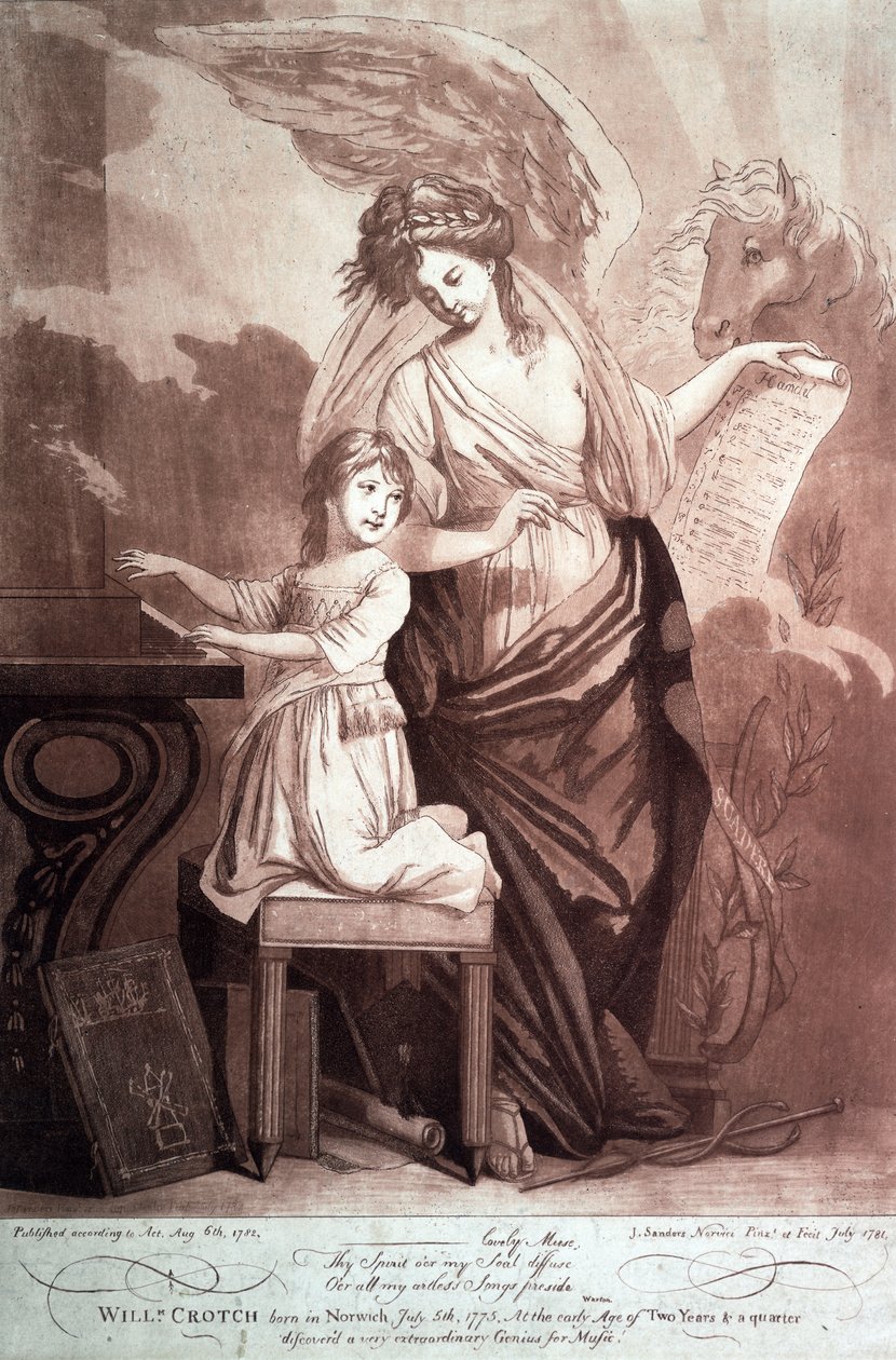 William Crotch com uma musa e Pegasus. 1782. de Unknown