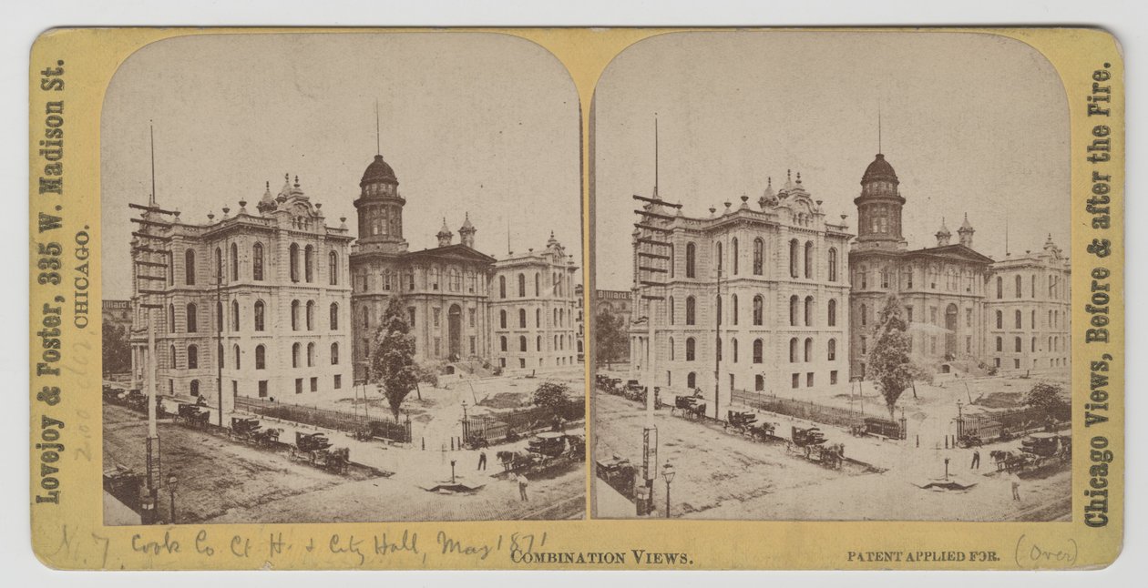 Cook County Court House e Prefeitura antes do incêndio de Chicago de 1871 de American Photographer