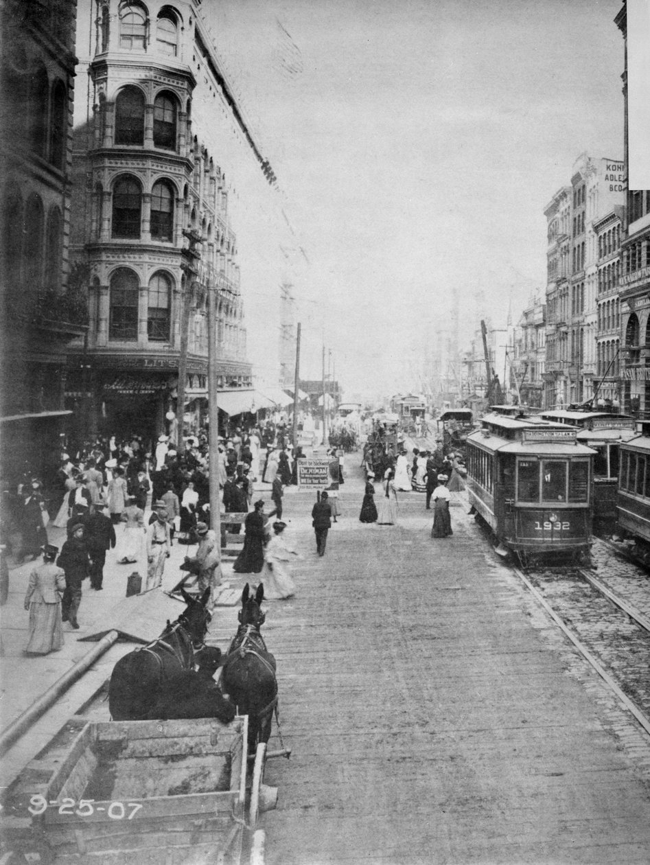 Market Street Looking East, da 7th Street, Filadélfia, 1907 de American Photographer