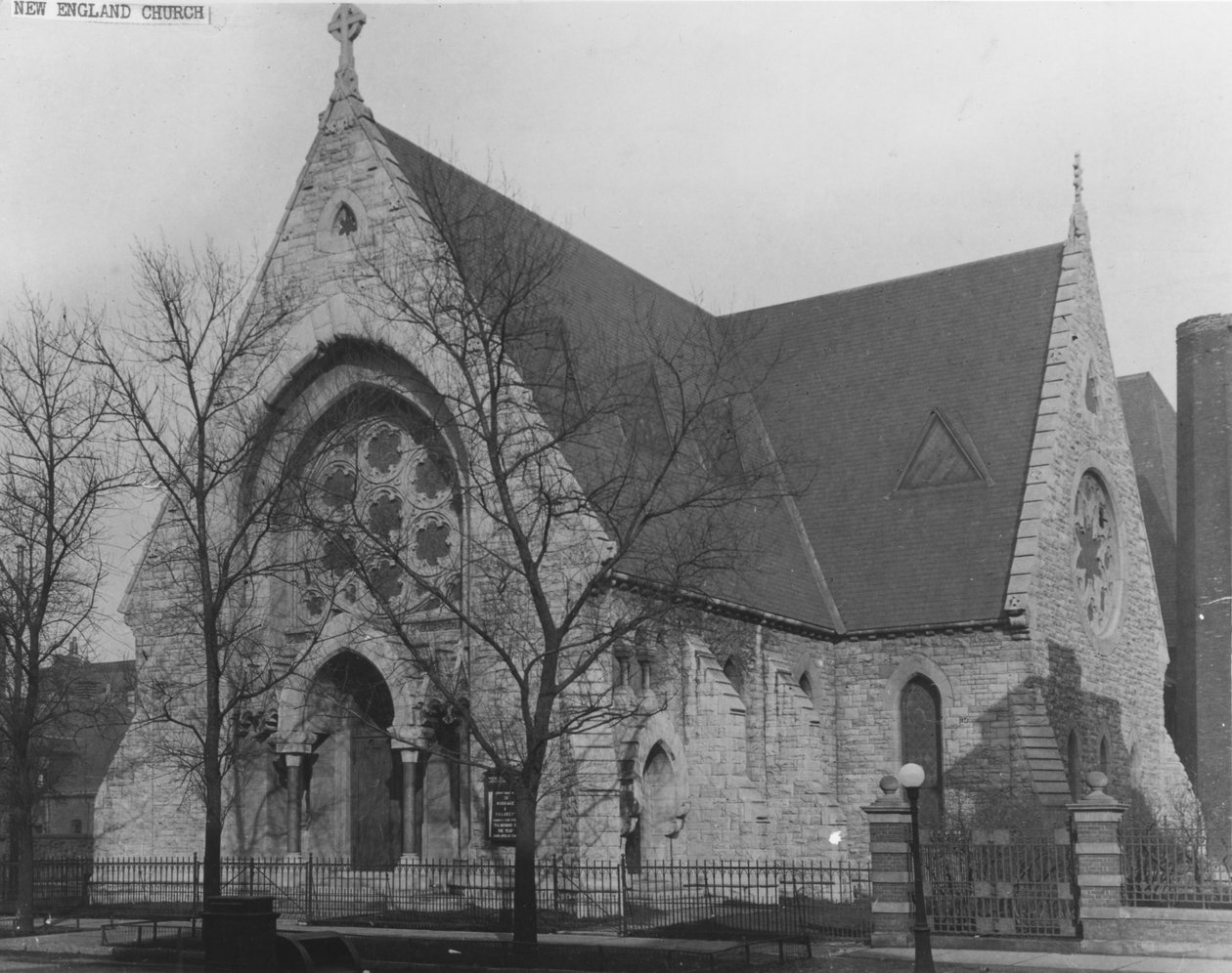 Igreja da Nova Inglaterra, 19 W. Delaware Place, Chicago, c.1870 de American Photographer