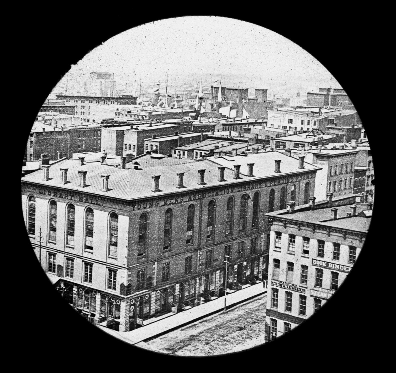 Vista noroeste do tribunal antes do incêndio de Chicago de 1871 de American Photographer
