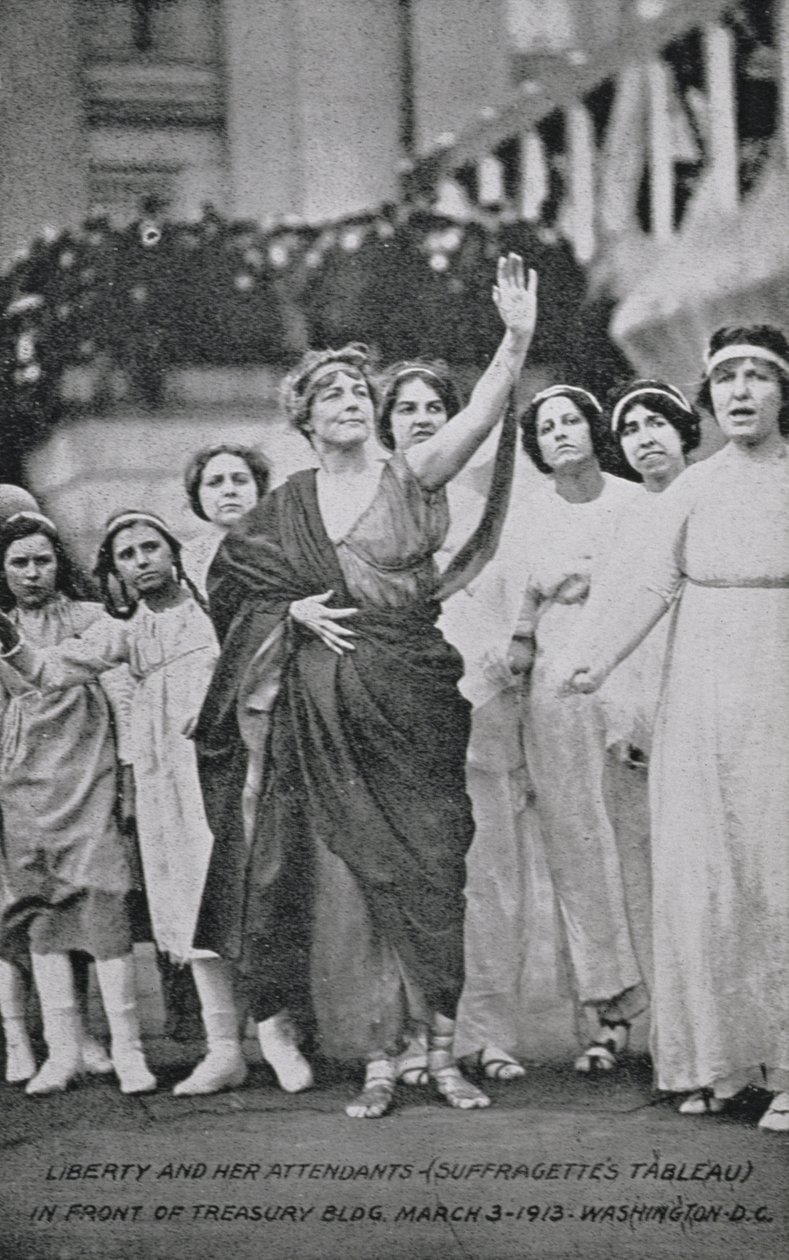 Mulheres e crianças realizando em sufrágio tableau, 3 de março de 1913 de American Photographer