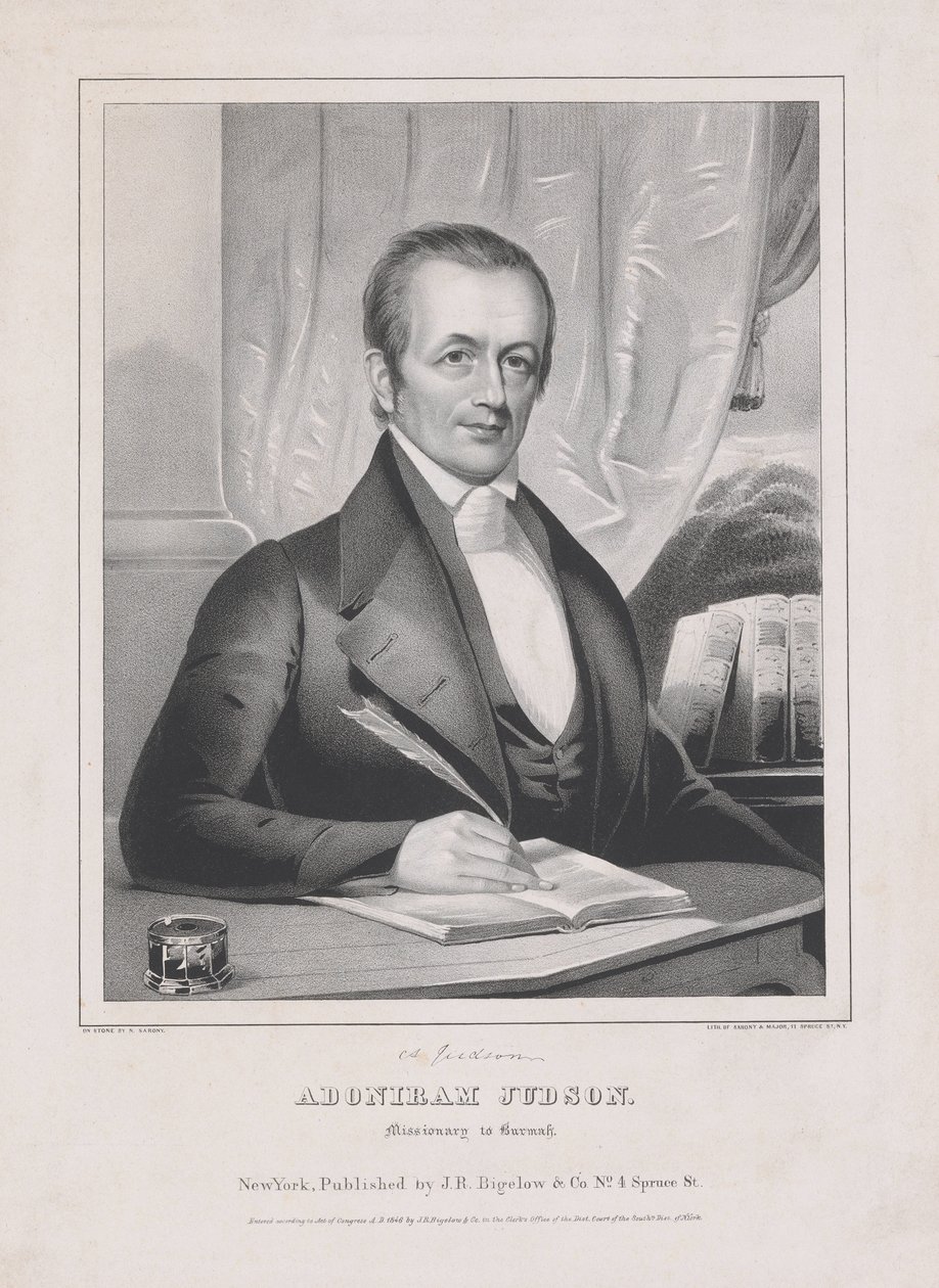 Adoniram Judson (1788 - 1850), Missionário para Burmah, pub. 1846 de American School