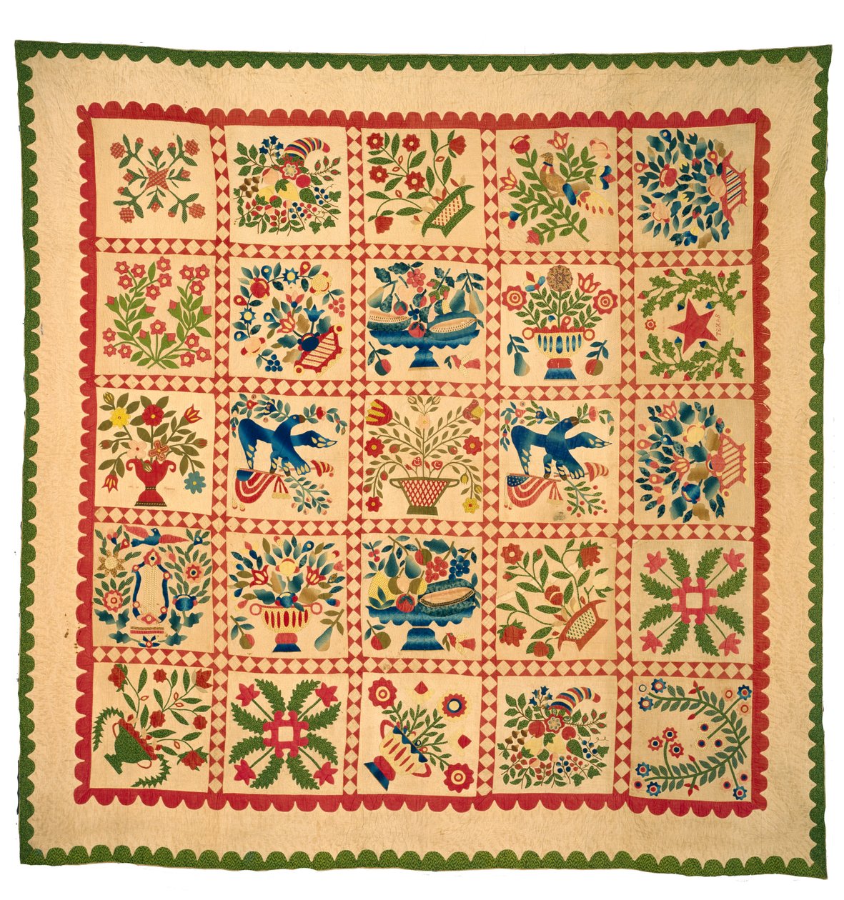 Colcha de Álbum Baltimore, c.1840 (algodão) de American School