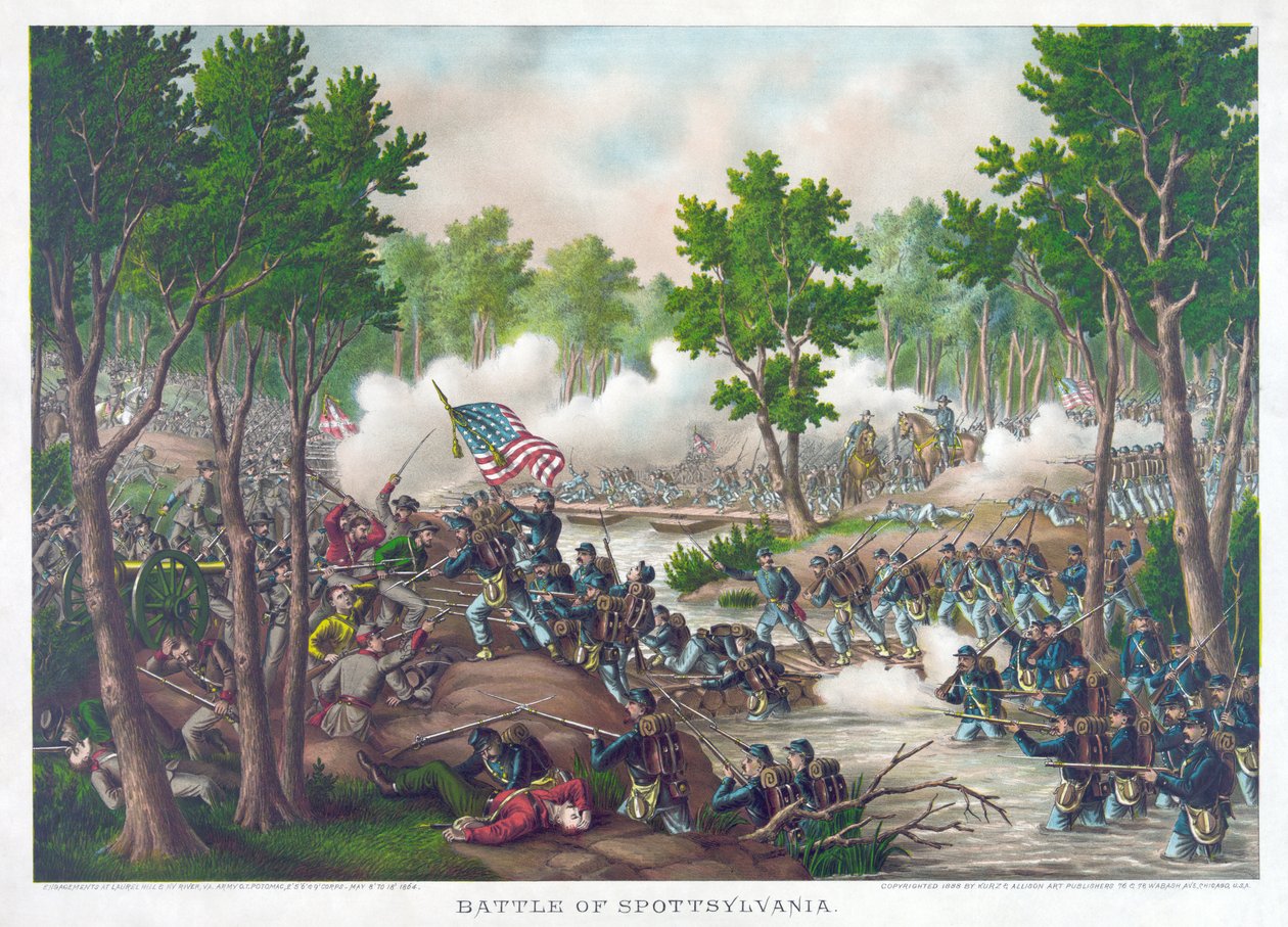 Batalha da Spotsylvania, pub. Kurz & Allison, 1888 de American School
