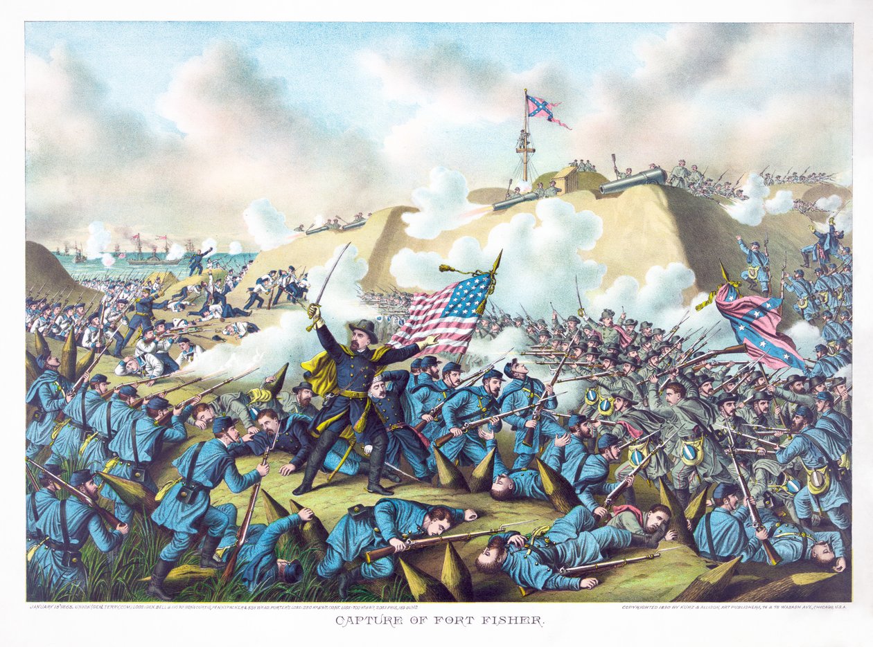 Captura de Fort Fisher, pub. Kurz & Allison, 1890 de American School