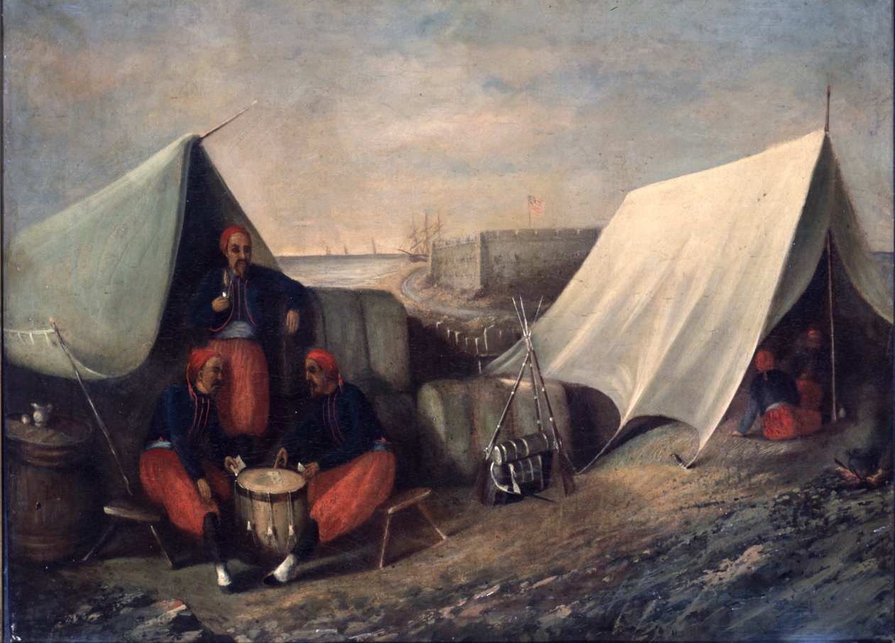 Zouaves chicago no acampamento de American School