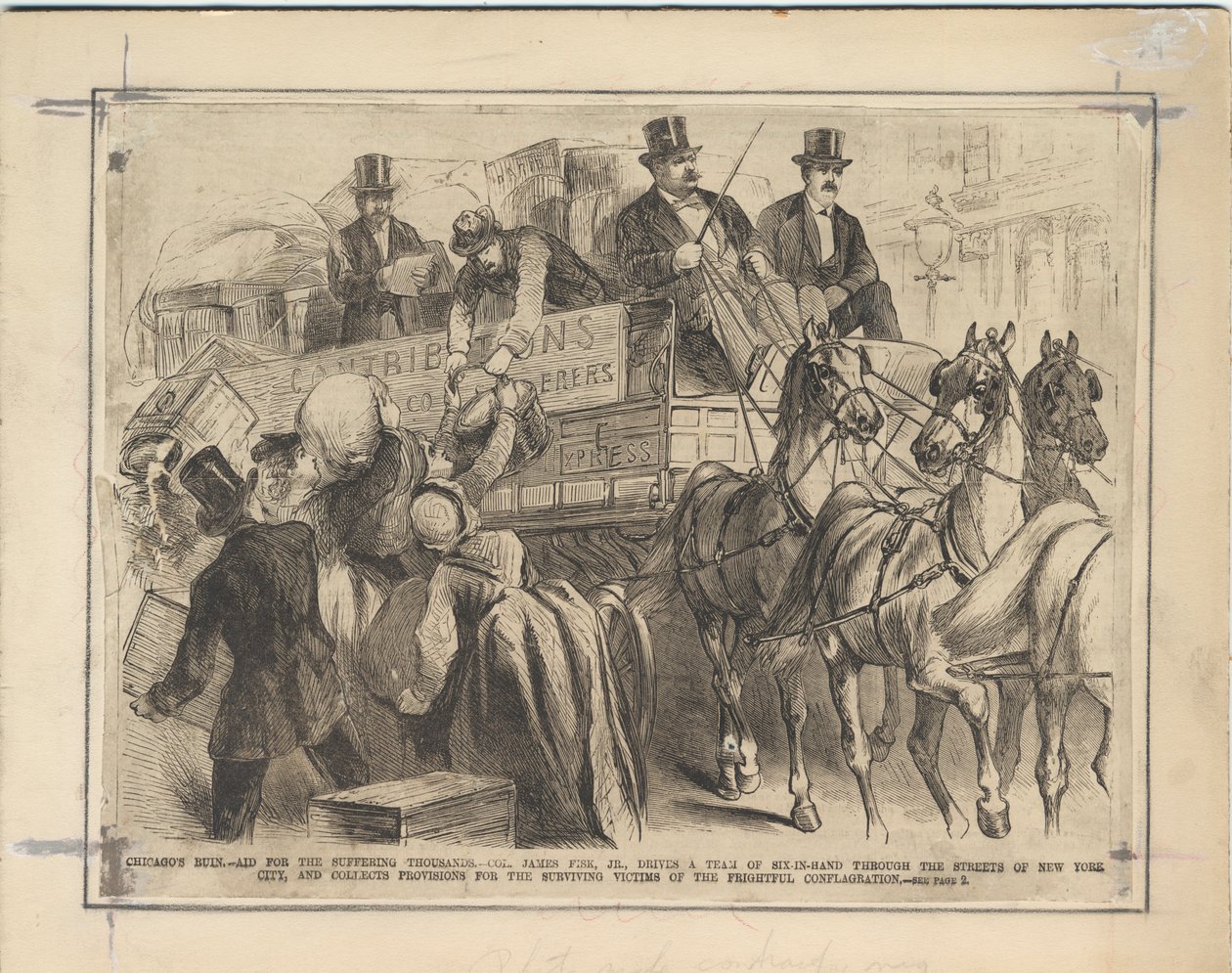 Ruína de Chicagos - Ajuda para os milhares de sofrimento, 1871 de American School