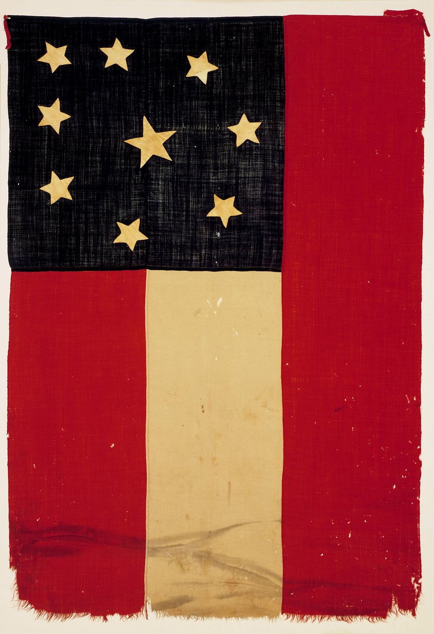 Bandeira confederada, 1861 (lã e madeira) de American School