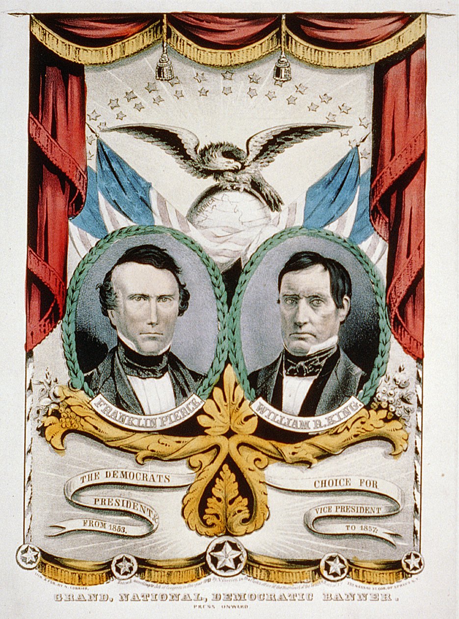 Bandeira da campanha presidencial democrática, 1852 de American School