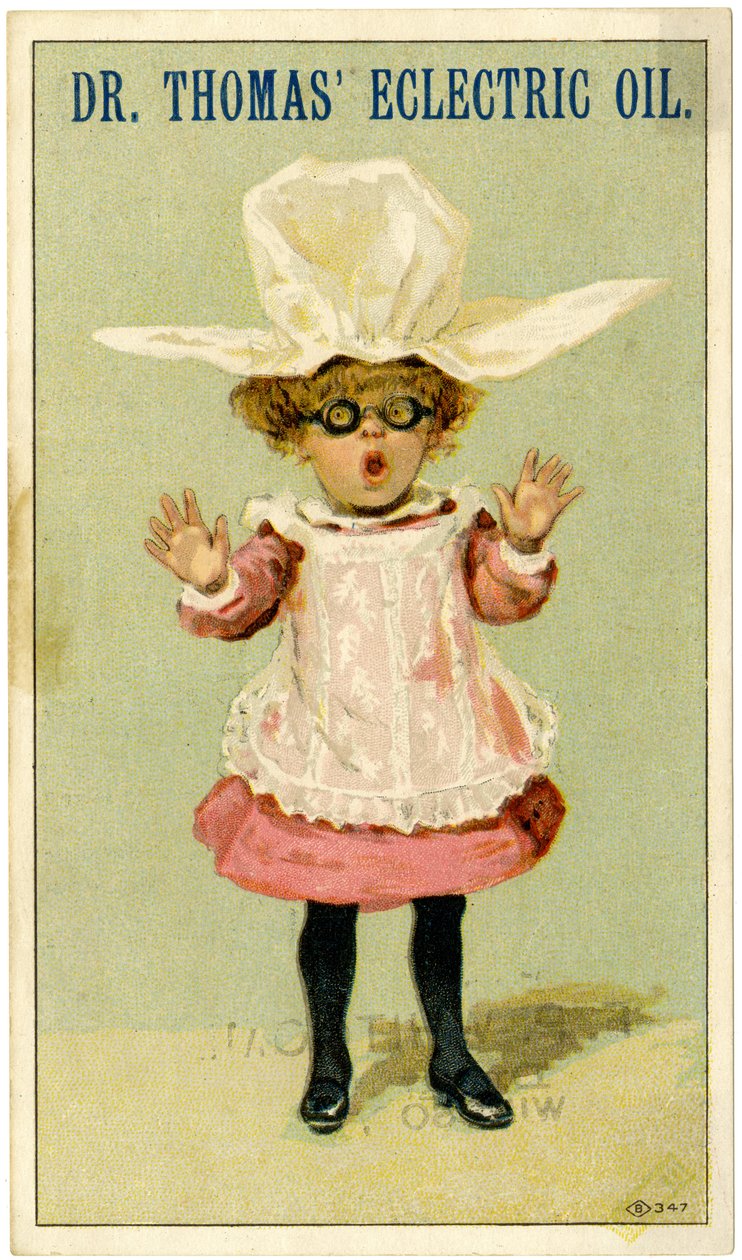 Dr. Thomas Eclectric Oil [cartão comercial], c.1880-1910 (cor litho [cartão comercial]) de American School