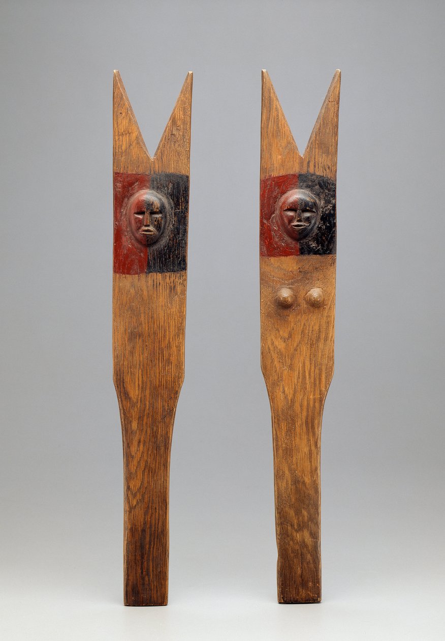 Baquetas, Delaware, 1875-1900 (madeira entalhada com pigmento) de American School