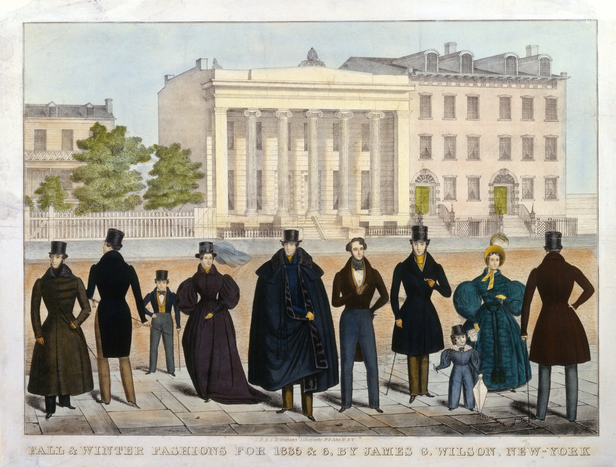 Moda outono e inverno para 1835 e 36, por James G. Wilson, Nova York, 1835-36 de American School