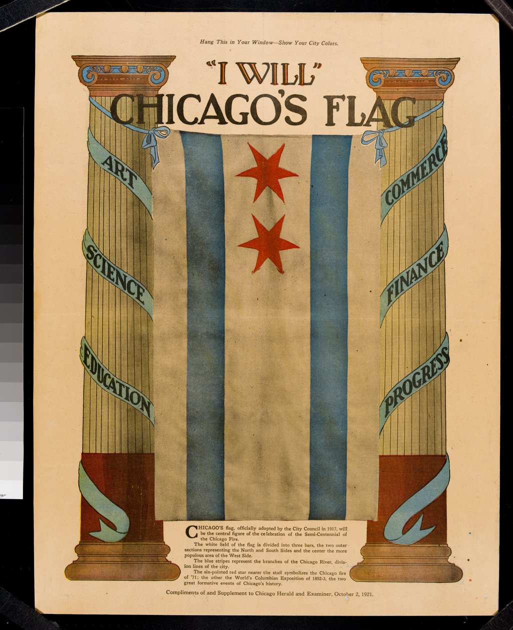 Voando a Bandeira, Suplemento ao Chicago Herald and Examiner, 2 de outubro de 1921 de American School