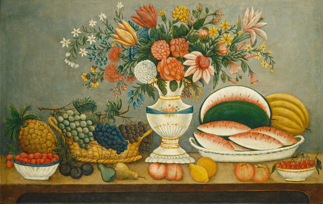 Frutas e Flores, c.1850 de American School