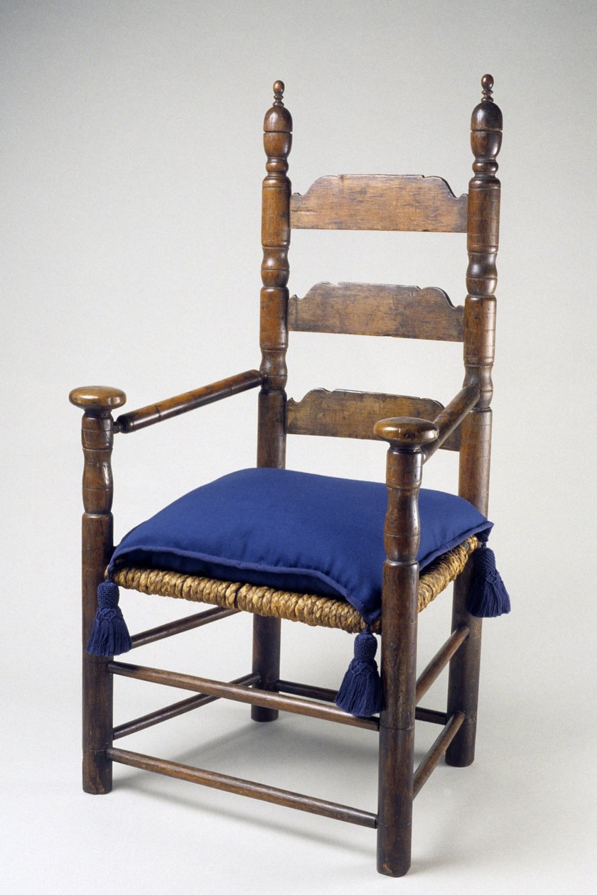 Great Chair, 1670-1700 (bordo suave e carvalho branco) de American School