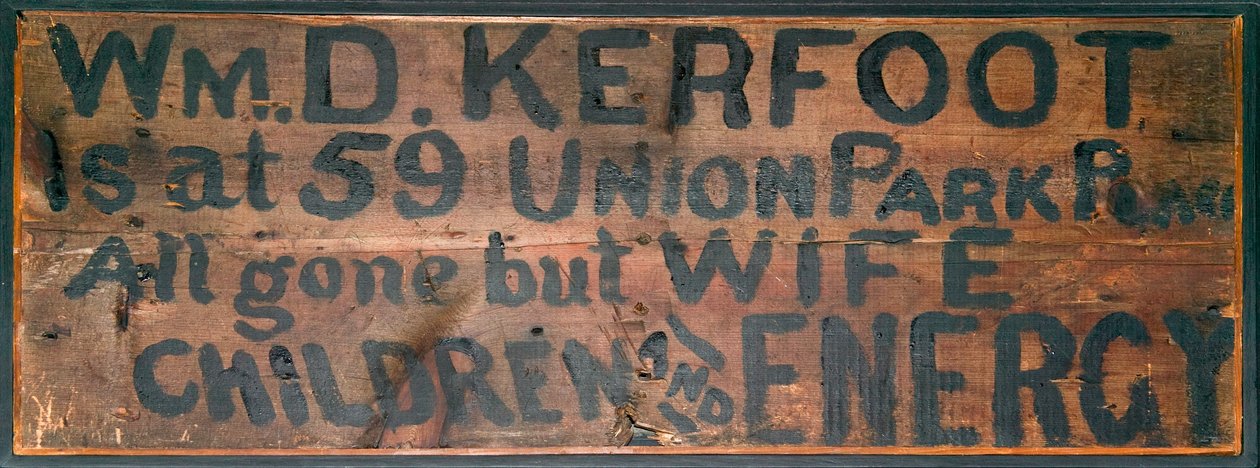 Placa de madeira pintada à mão, 1871 (madeira) de American School
