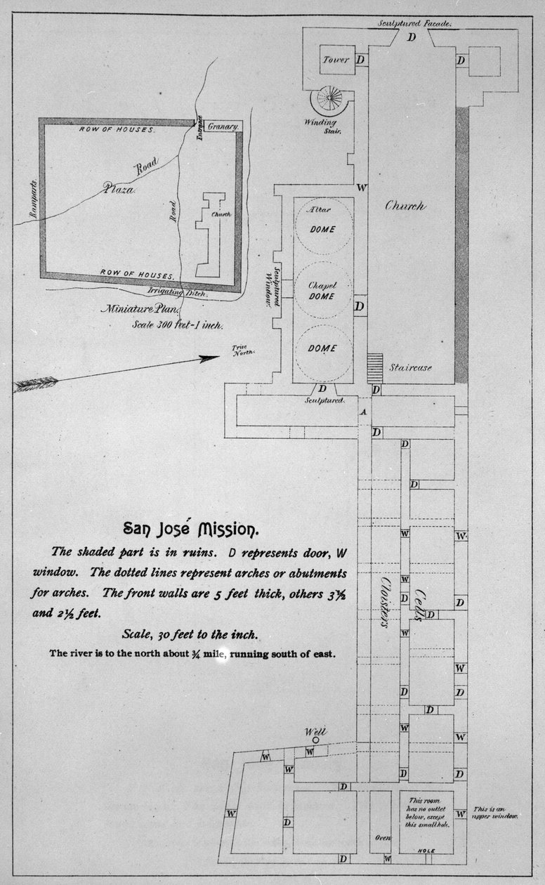 Layout da Missão San Jose e San Miguel de Aguayo de American School