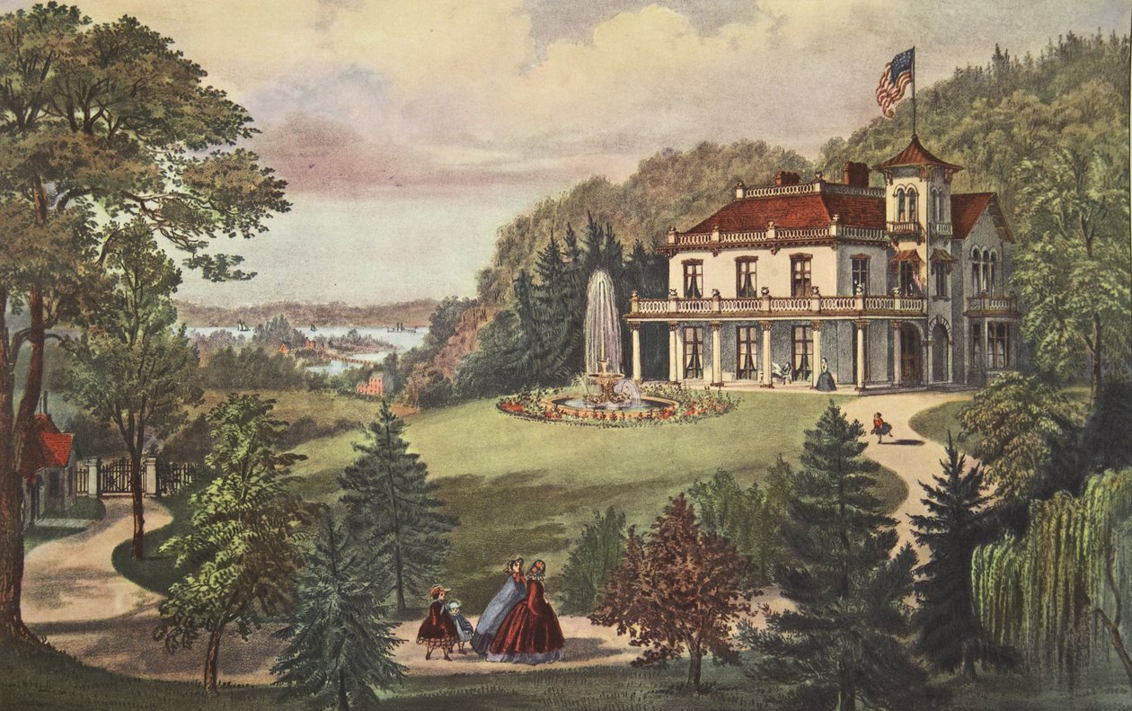 Vida no país - noite, pub. 1862, Currier & Ives de American School