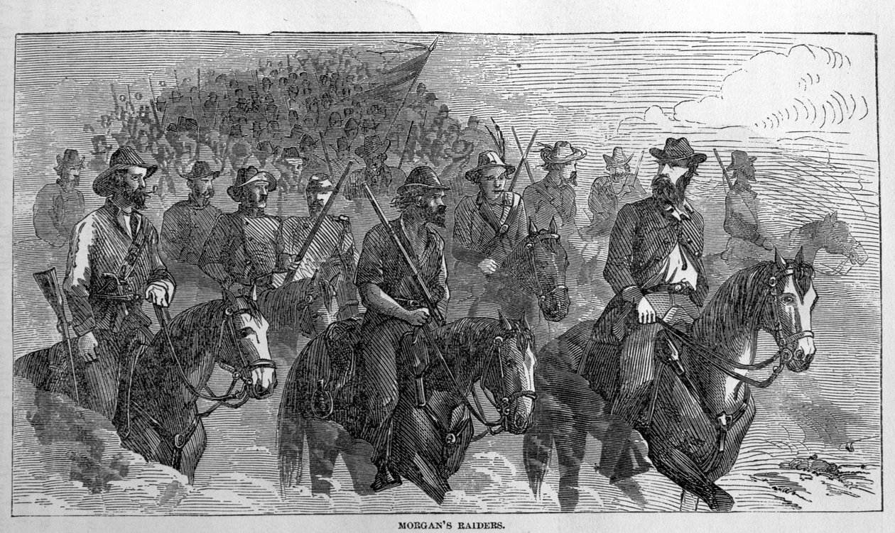 Morgans Raiders, da Harpers Pictorial História da Guerra Civil, julho de 1863 de American School