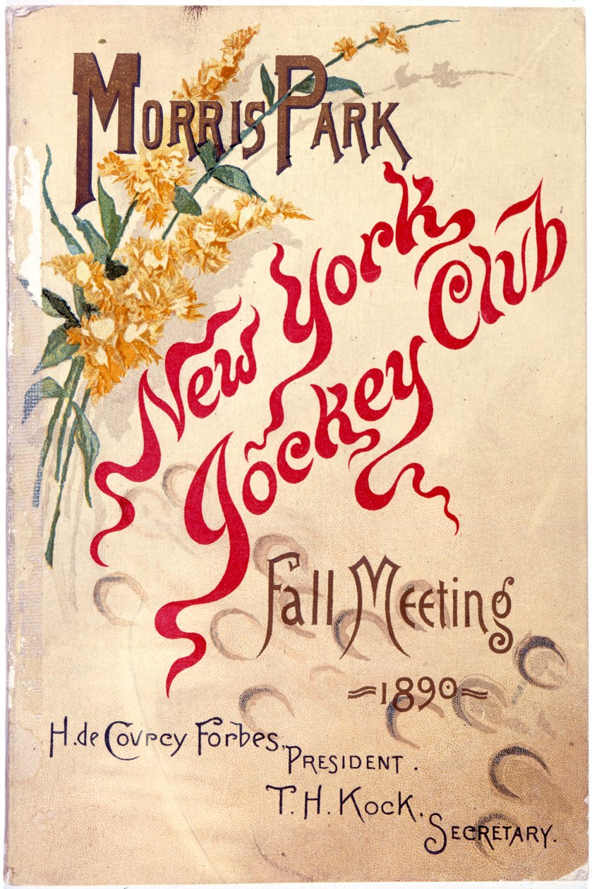 Morris Park, Jockey Club de Nova York, Encontro de Outono, 1890, 1890 (capa do livreto de litografia) de American School