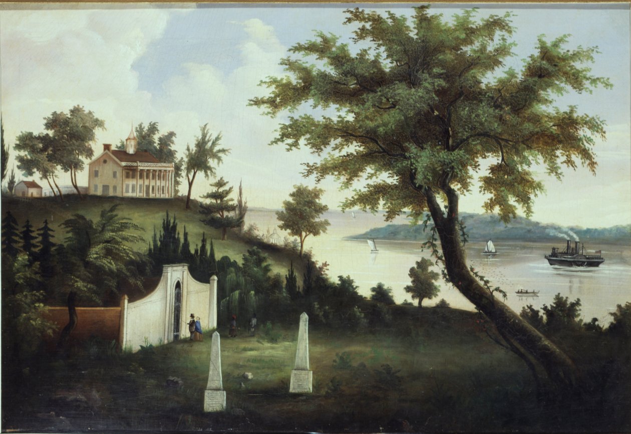 Mount Vernon, casa de George Washington, no rio Potomac, c.1860 de American School