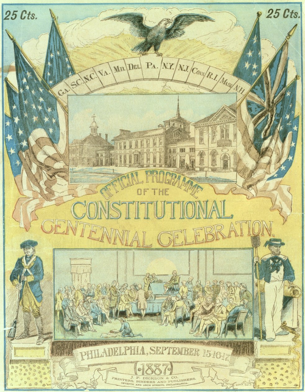 Programa Oficial para a Celebração do Centenário Constitucional em novembro de 1887 de American School