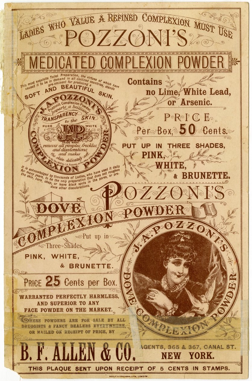 Pozzonis Dove Complexion Powder [verso do cartão comercial] (litho [trade card]) de American School