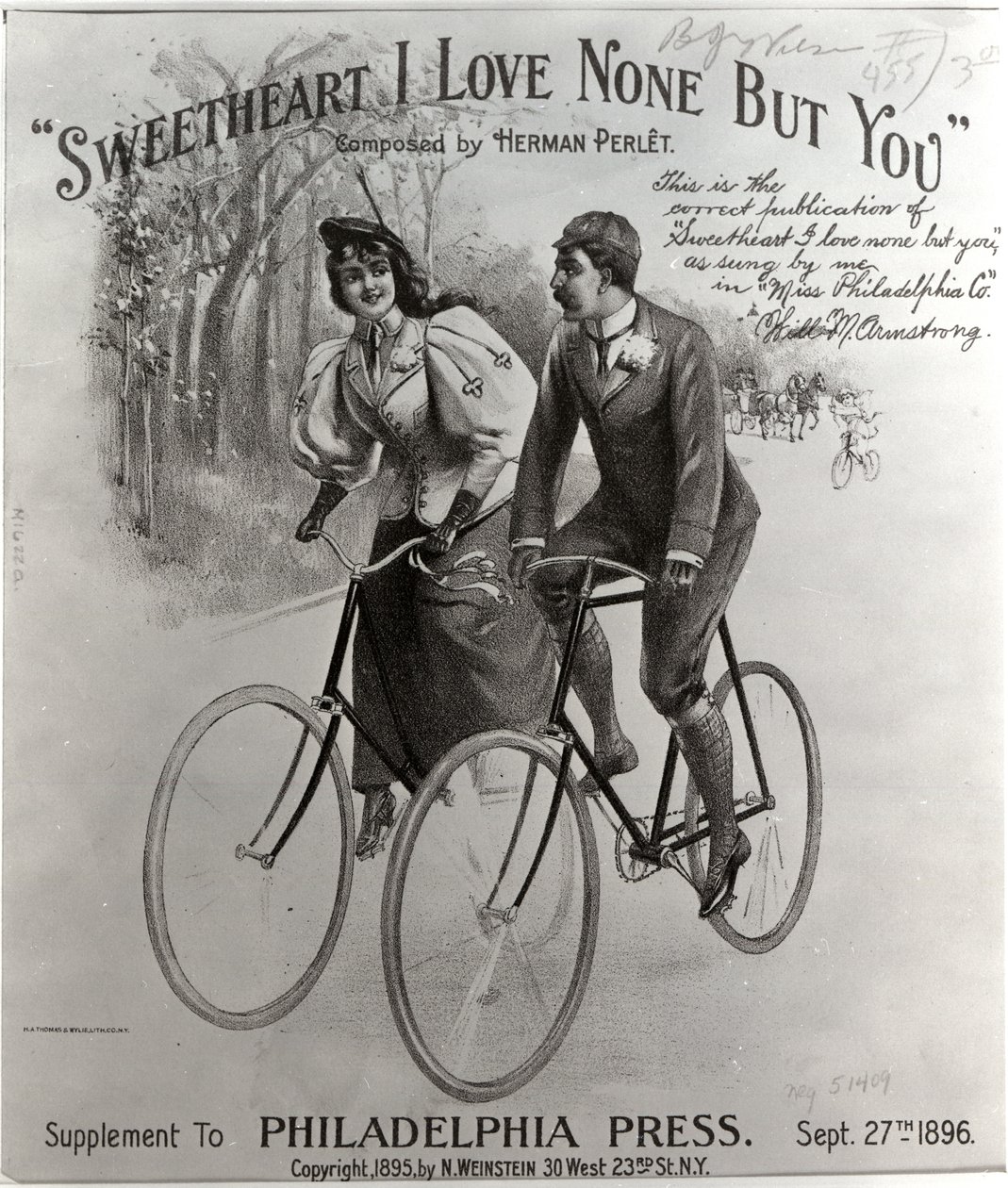 Sweetheart I Love None But You [cover de música de partitura], 1896 de American School