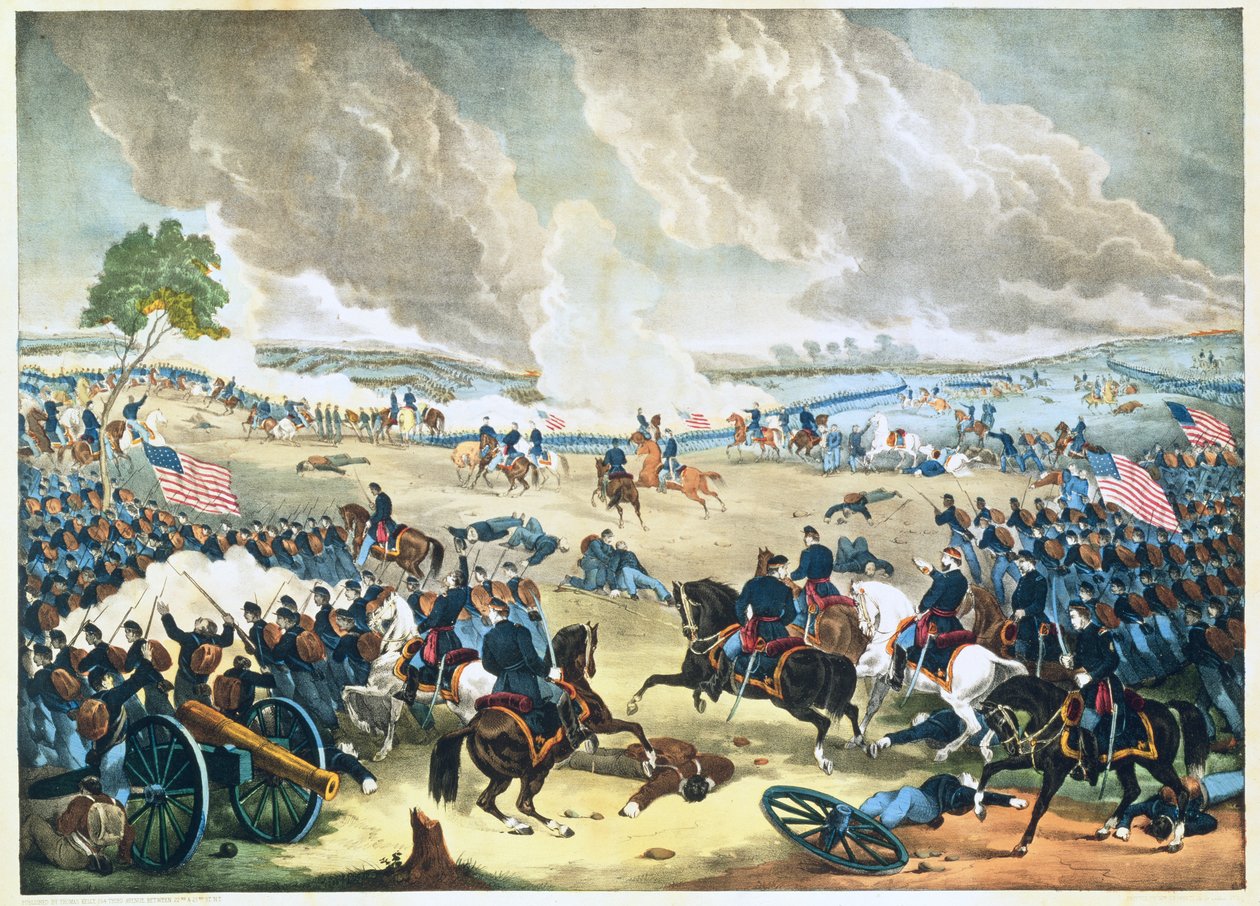 A Batalha de Gettysburg, c.1863 de American School