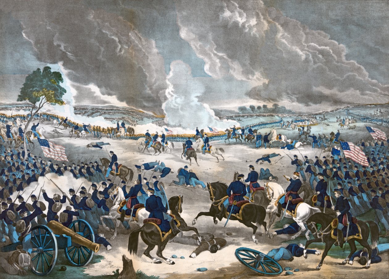 A Batalha de Gettysburg, pub. 1867 de American School