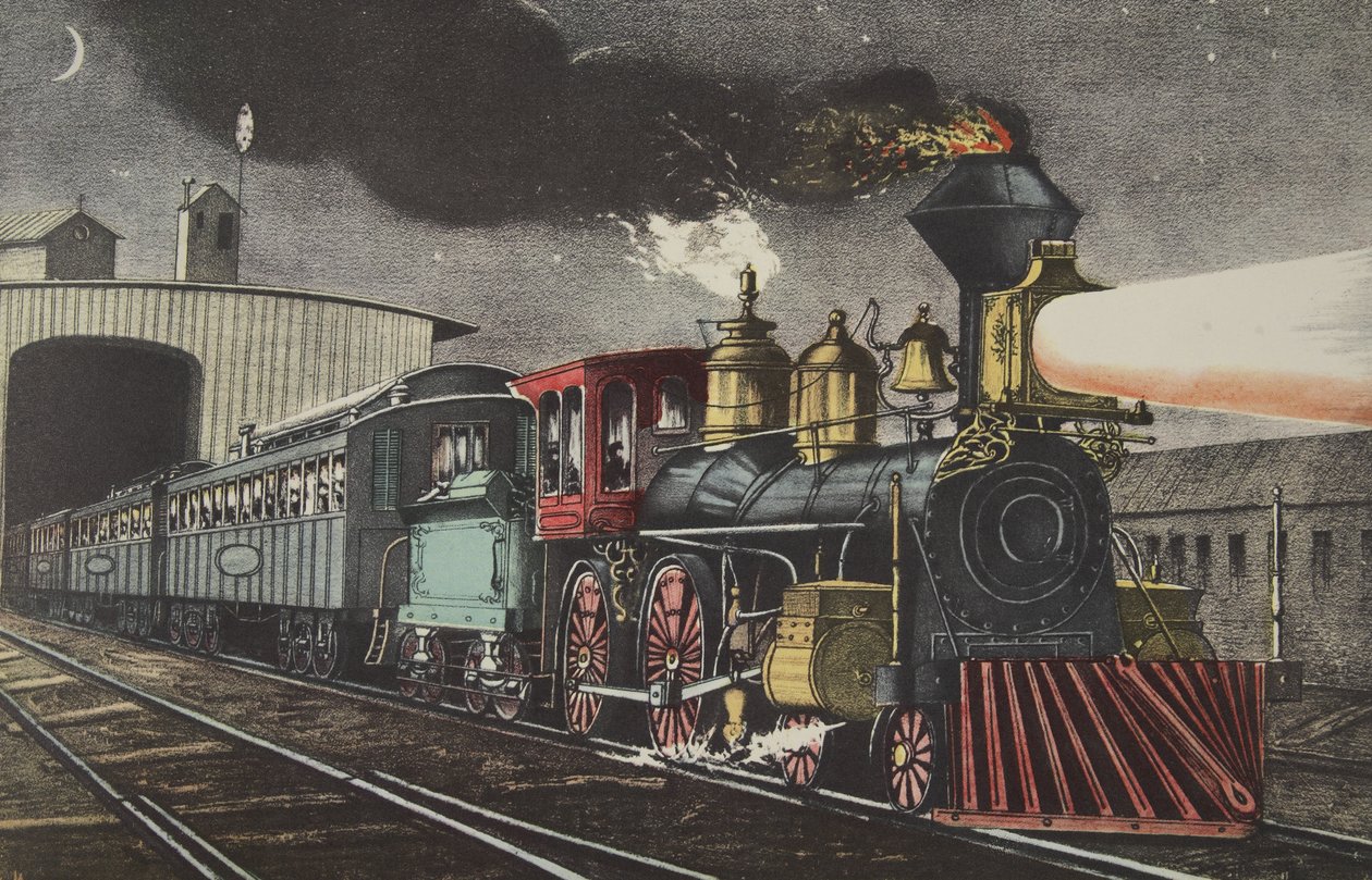 A noite expressa: o começo, bar. 1871, Currier & Ives de American School