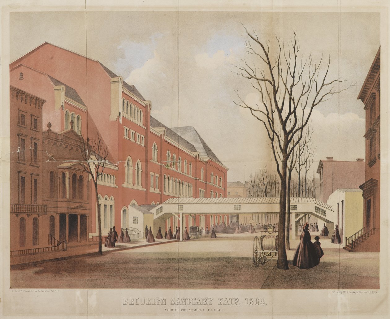 Vista da Academia de Música, Brooklyn Sanitary Fair, 1864 de American School