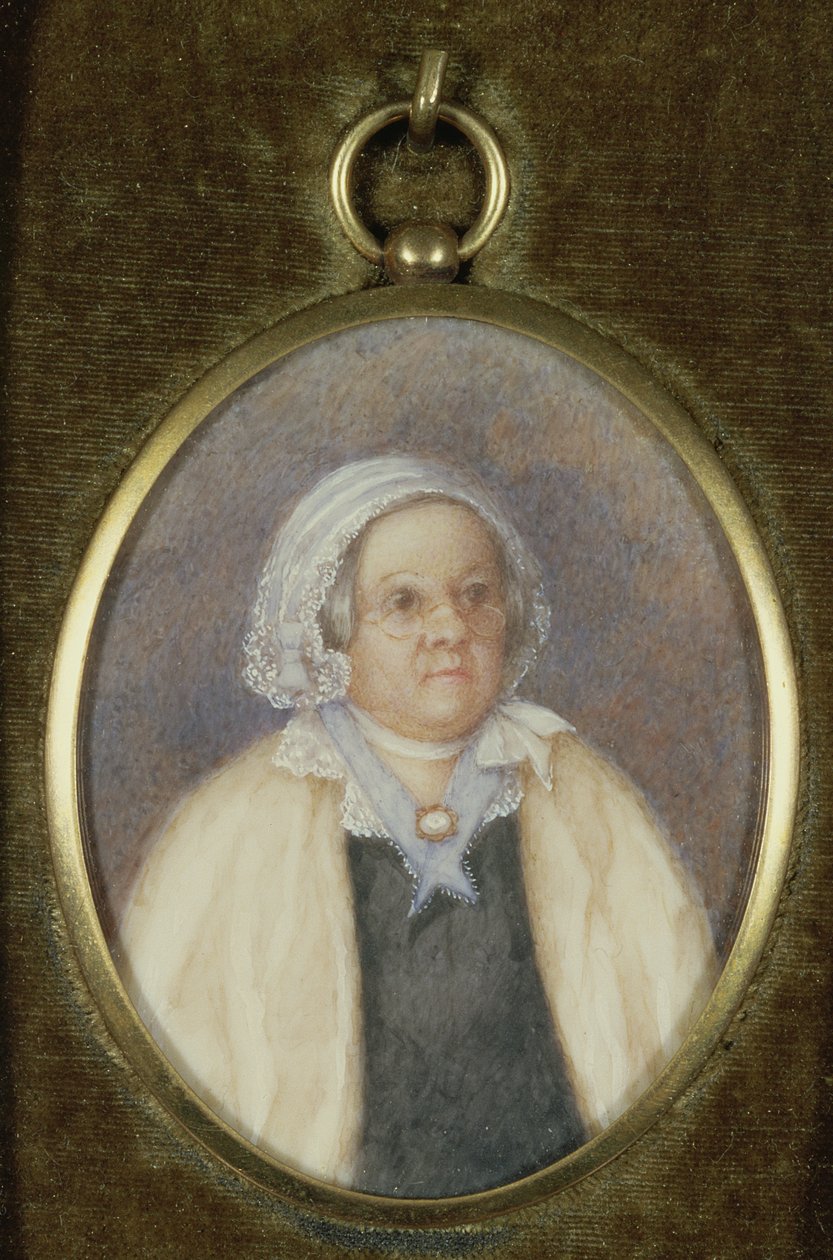 Retrato oval da Sra. Mary Reibey (wc em marfim) de Australian School