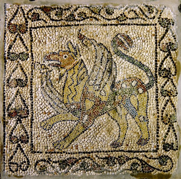 Um Griffin, 1213 (mosaico) de Byzantine