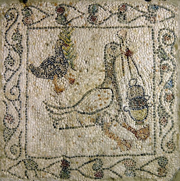 O ganso com o thurible, 1213 (mosaico) de Byzantine