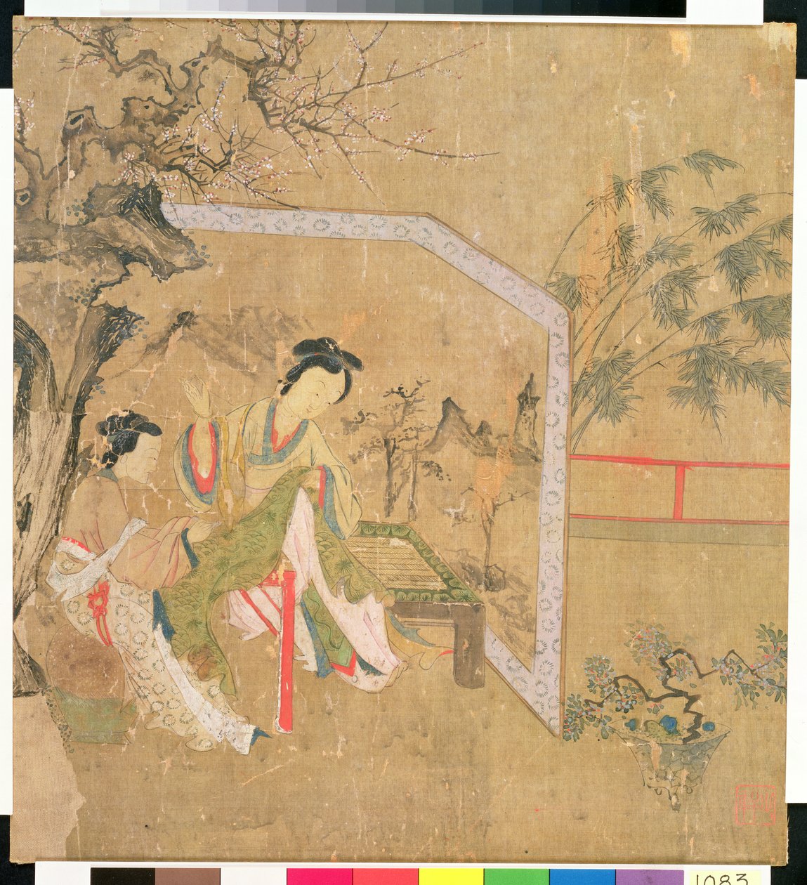 Mulheres Costura, 1500 (wc em seda) de Chinese School
