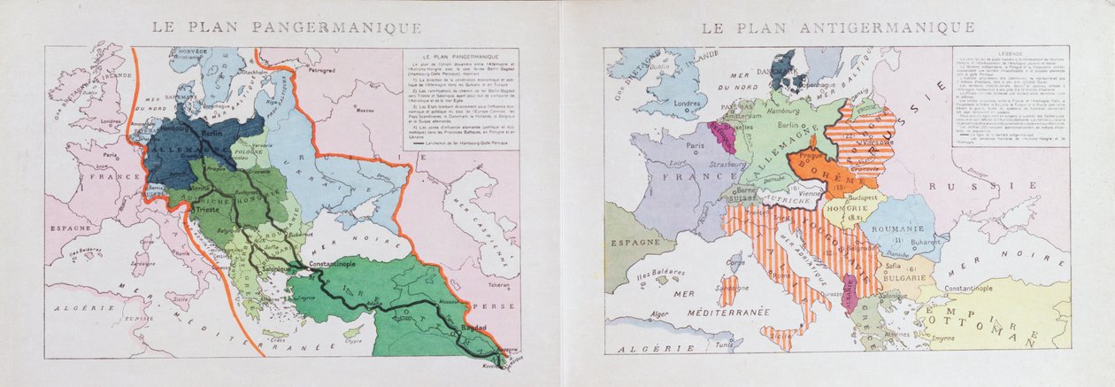 Planos pan-germânicos e anti-germânicos para a divisão da Europa após a Grande Guerra de 1914, c.1917 de Czech School
